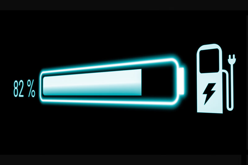 A Blue bar showing charge on an electric vehicle
