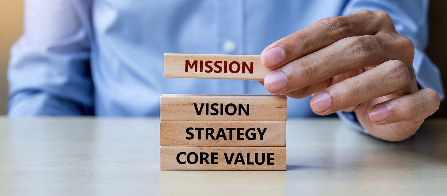 building blocks of a good company: core value, strategy, vision and mission