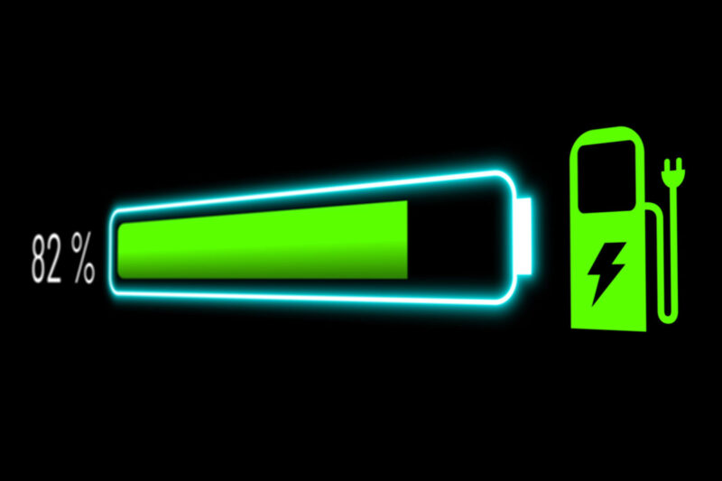 A Green bar showing charge on an electric vehicle